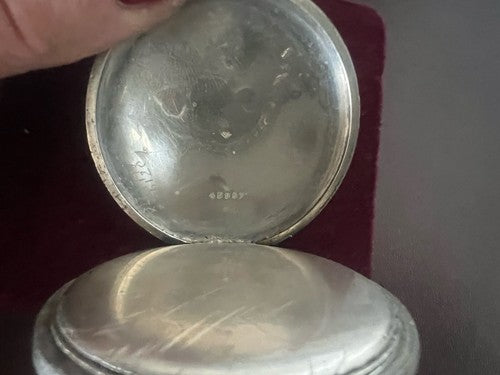 🔴 Orologio tasca uomo ARGENTO 800 cesellato funziona antico inizi 900