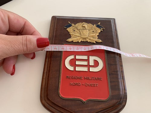 🔴 CREST militare CED Regione Militare Nord Ovest scudo legno