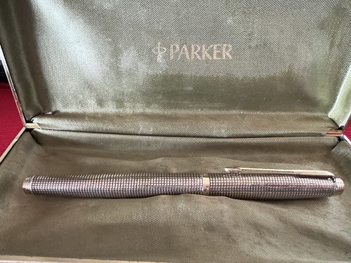 🔴 PARKER 75 penna stilografica ARGENTO SOLIDO Sonnet placcata oro pennino ORO