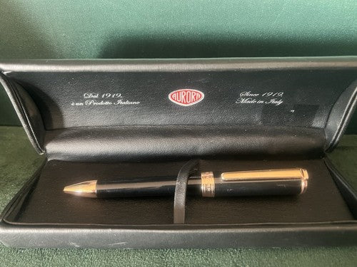 Aurora Pen Sphere Tu Lacquer Black Trim Gold Pink With Pencil Case 