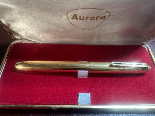 🔴 AURORA penna stilografica 88K Aquila placcata pennino ORO M vintage 2196034