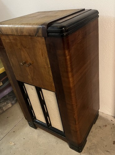 🔴 LA VOCE DEL PADRONE radio grammofono mobile legno noce FUNZIONA VINTAGE