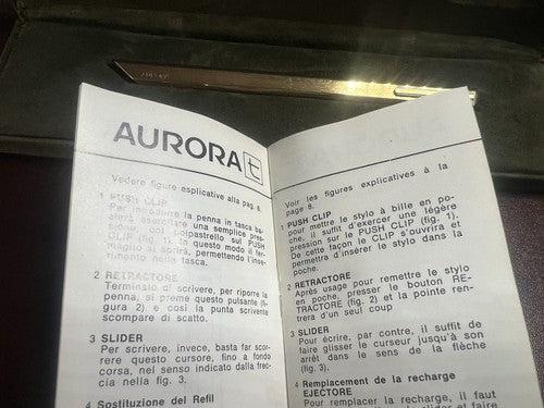🔴 AURORA penna sfera Thesi ARGENTO 925 scrive scatola garanzia design Zanuso