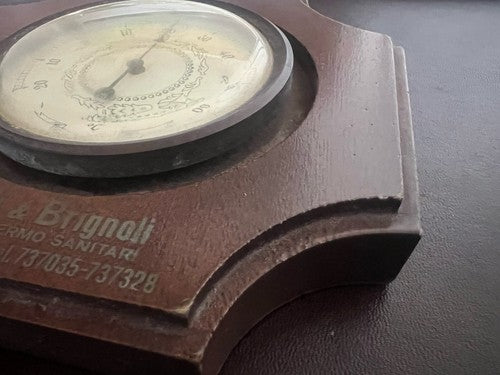 🔴 Termometro meccanico a parete muro di legno funziona no batterie vintage