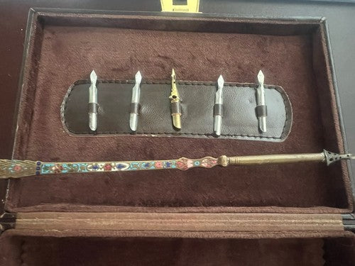 Stylo-Plume Stylo à Plume Mosaïque Coloré Vernis Plumes Encre Vintage
