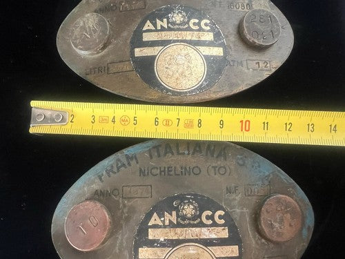 🔴 ANCC Fram Italiana-Schilder, Metallmedaillen, historische Wappen, NUMMERIERT 