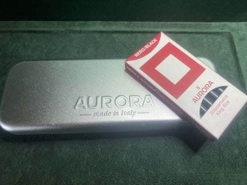 🔴 AURORA penna stilografica Idea ROSSA pennino M e sfera scrivono vintage