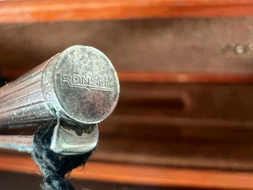 Ronson Stylo-Plume Sphère Plaqué Argent Écrit Vintage Avec Garantie 1970