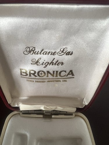 🔴 BRONICA scatola accendino butane gas lighter vintage