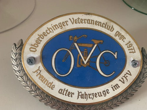 🔴 Car Badge vintage OVC Oberdechinger Veteranenclub originale vintag 1977