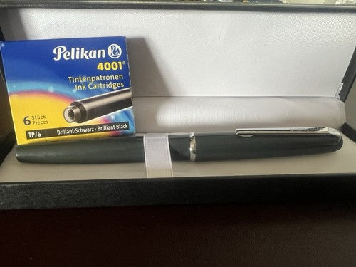 🔴 PELIKAN fountain pen GUNTHER WAGNER Primapenna GRAY vintage cartridges 
