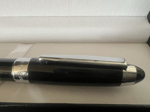 Hugo Boss Pen Fountain Pen Lacquer Black Cartridge A Trim Chrome Never Used