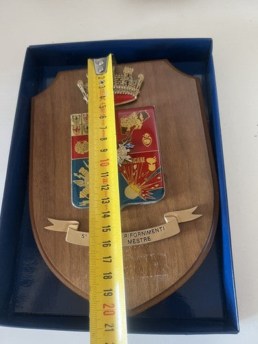 🔴 Crest militare REP RIFORNIMENTI VENEZIA E MESTRE scudo legno metallo vintage