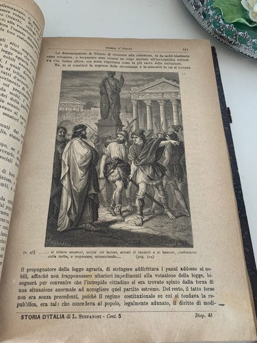 Book Storia D'Italia Illustrated Printed From People Stefanoni Antique 1890