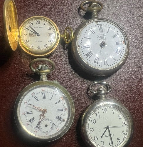 🔴 Orologi tasca SPLENDID ED ALTRI pezzi parti ricambio 4 PEZZI vintage