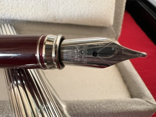 Ottaviani Stylo-Plume Stylo à Plume Argent Massif 925 Laque Sculpture Homme