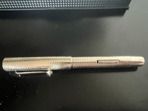 🔴 AUSLÄNDISCHER Vintage-Füllfederhalter aus den 1930er Jahren mit ziseliertem Chromhebel SCHREIBT 