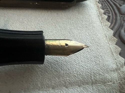 🔴 TROPEN GOLD penna stilografica nera a pistone pennino ORO scrive vintage