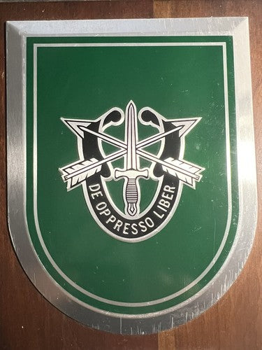 Crest Individualita '10 Group Forces Special USA Shield Wood Vintage