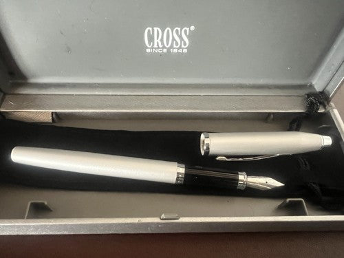 🔴 CROSS penna stilografica lacca grigia Giubileo 2000 a cartuccia con astuccio