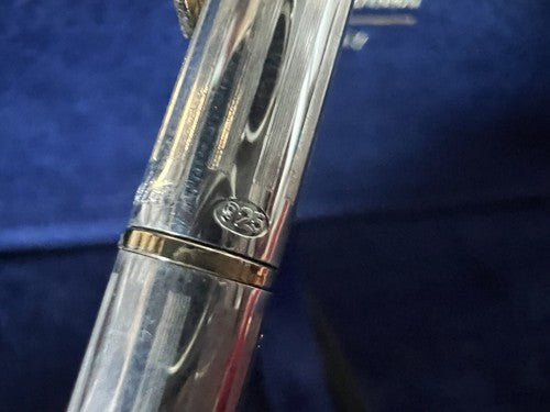 🔴 DELTA Füllfederhalter, nachfüllbare Tintenpatrone aus massivem 925er Silber 