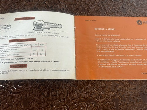 Chrysler Simca Horizon Booklet Car Use Maintenance Italian Original