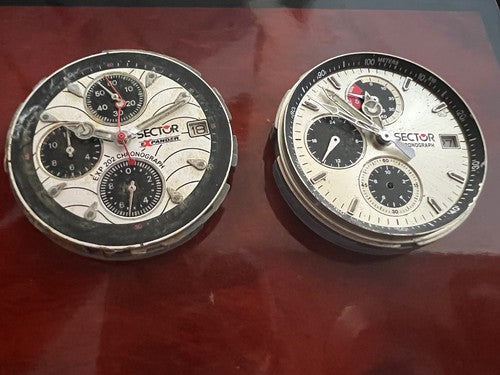 🔴 SECTOR Chronographenwerke Expander exp 202 Quarzzeiger Zifferblätter 