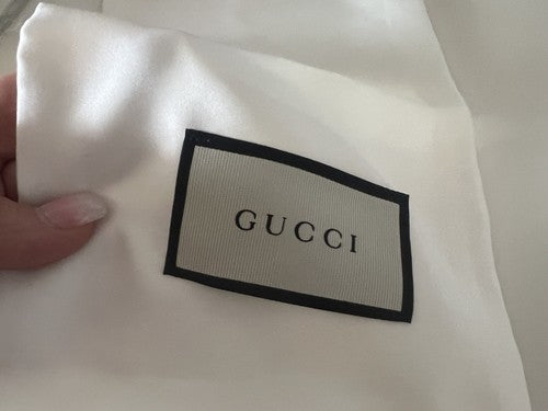 🔴 GUCCI sacche scarpe anti polvere con laccio beige poliestere L 16 h 40