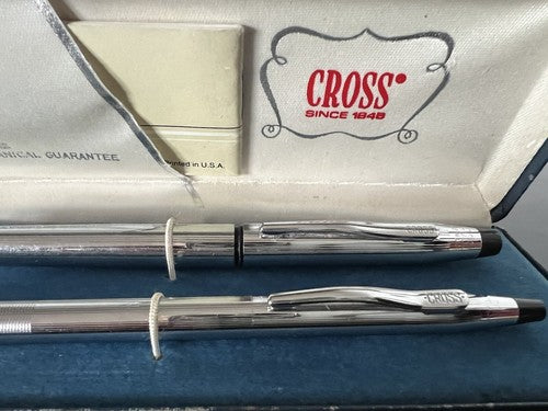 🔴 CROSS penne sfera laminate cromate vintage da smontare 2 PENNE pennarello