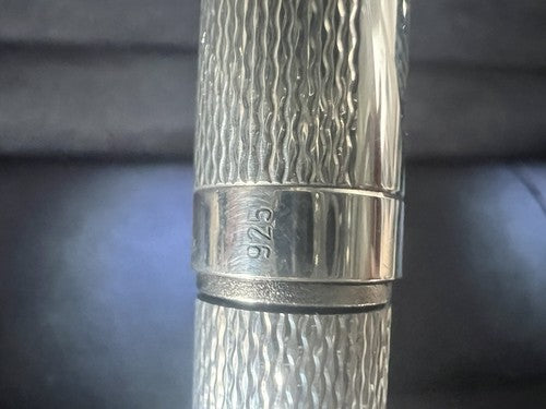 🔴 Penna sfera ARGENTO 925 MASSICCIO 925 timbro da personalizzare scrive 2