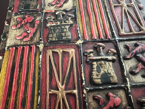 🔴 Wappen AQUILA SAN JUAN Diktator Fraco Schild Holz Vintage 1940 h 32