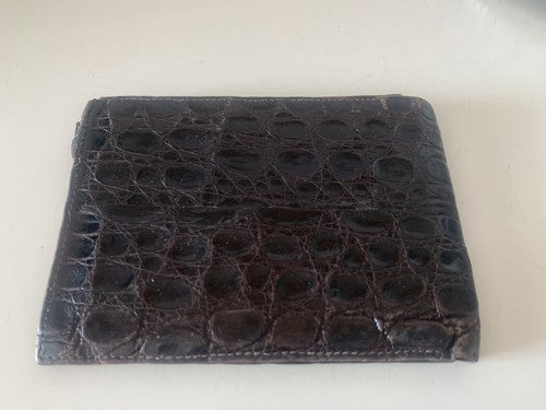 🔴 PORTAFOGLIO ARTIGIANALE uomo vera pelle COCCODRILLO, vintage