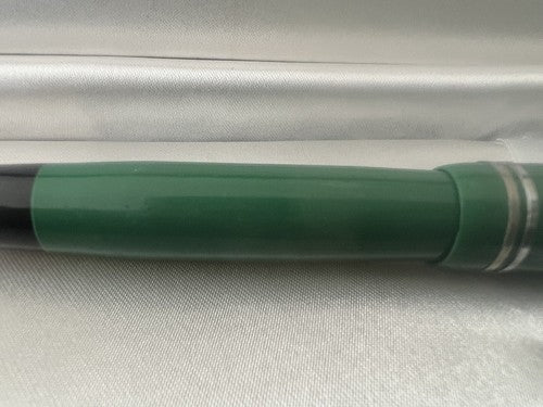 🔴 Penna stilografica verde profili cromati pistone pulsante SCRIVE vintage '40