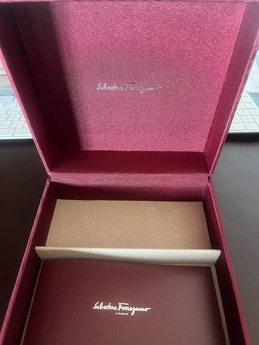 🔴 SALVATORE FERRAGAMO custodia occhiali fodero di tessuto rosso