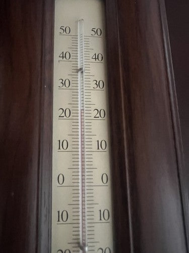 🔴 Mechanisches Holzthermometer ohne Kabel und Batterien mit Glaskolben zur Wandmontage 