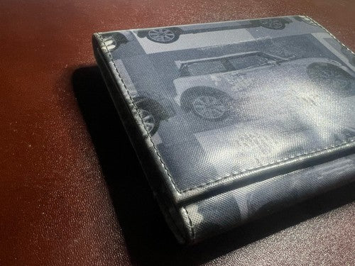 🔴 MINI portafoglio unisex GRIGIO logo auto da collezione vintage