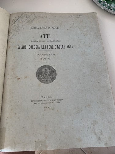 Livre Atti Royal Académie Archéologie - Lettere Et Belle Arts Na 1897Antique 