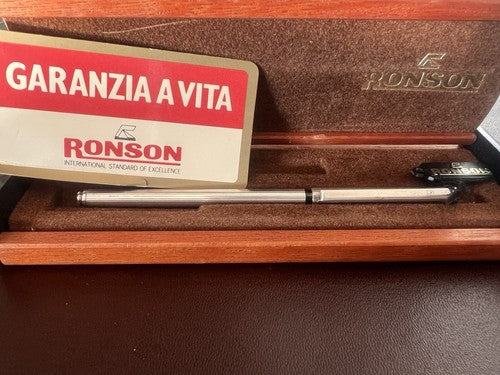 Ronson Stylo-Plume Sphère Plaqué Argent Écrit Vintage Avec Garantie 1970