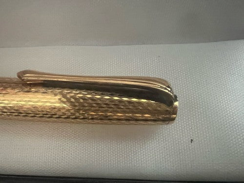 🔴 Penna sfera placcata ORO corpo cesellato guillocchè scrive vintage