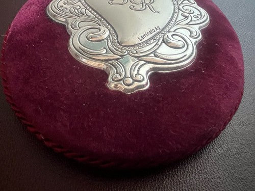🔴 Ex voto Cuore laminato argento 15 X 11 Grazia Ricevuta velluto rosso vintage