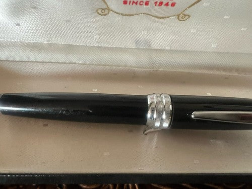 🔴 CROSS penna sfera lacca nera profili cromati scrive con astuccio F