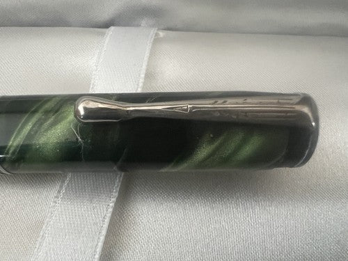 Omer Extra Stylo-Plume Stylo à Plume Celluloid Vert Marbré Écrit Vintage