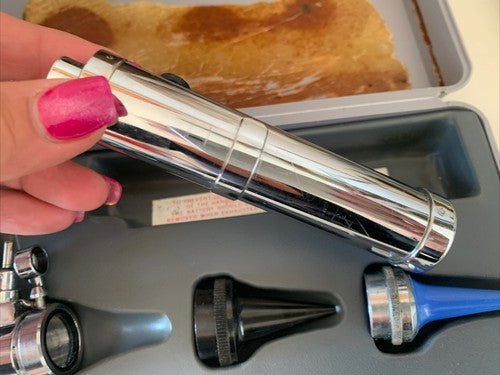 🔴 GOWLLANDS OPHTHALMOSKOP, VINTAGE MEDIZINISCHER DIAGNOSESET MIT ETUI 