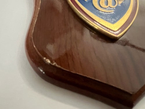 🔴 Crest POLIZIA DELLE COMUNICAZIONI scudo legno lucidato e smalti h 15