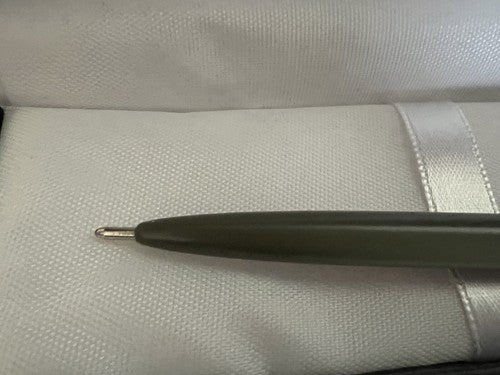 🔴 ELMITEX penna sfera by Montegrappa lacca verde militare a pulsante vintage