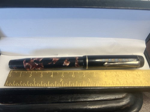 🔴 MENTMORE DIPLOMA celluloid fountain pen with push button writes vintage 