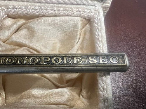 🔴 MONOPOLE matita meccanica antica metallo cesellato antica Belle Époque 1880