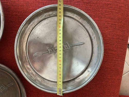 Red Lancia B 20 24 Wheel Hubcaps Metal Original Vintage For Cars