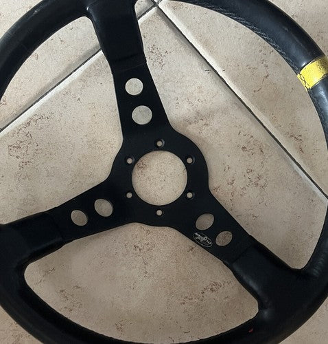 🔴 FIAT 500 GIANNINI steering wheel AP SPORT ARTISAN leather metal dia 34 VINTAGE 