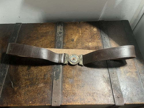 🔴 ROYAL CARABINERS cinta militare 12 th di cuoio inglese fibbia metallo VINTAGE